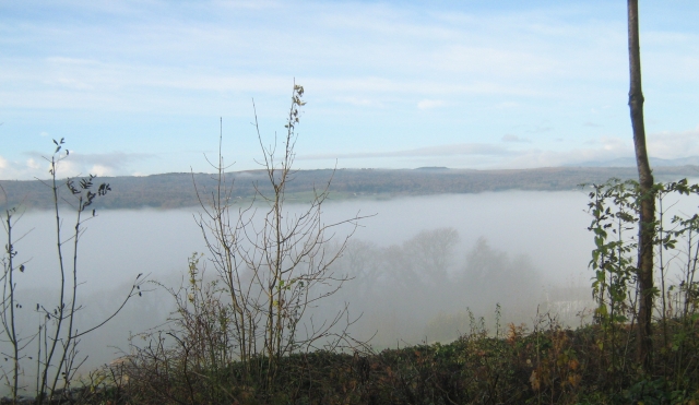 mist lying low in the valley as we are above in the lake district